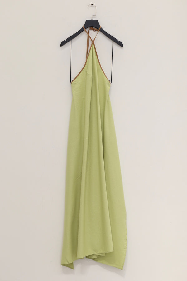 BASERANGE Lago dress DRLI-WS-SP24 green and yellow (DRLI-WS-000)